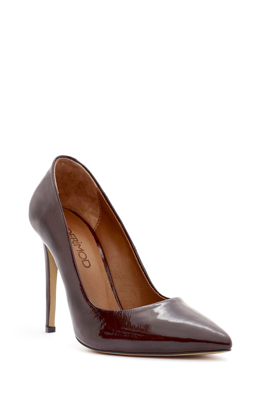 Kadın Bordo Yüksek İnce Topuklu Rugan Deri Stiletto