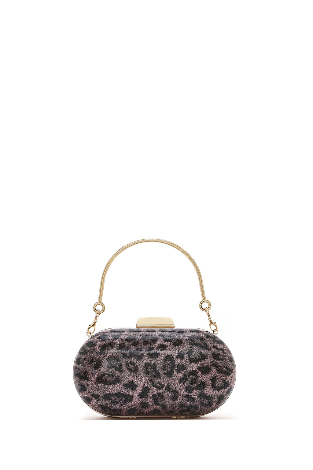 Kadın Pembe Leoper Desenli Uzun Askılı Mini Portföy Abiye Çantası