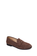Woman Dark Mink Suede Loafer | Derimod