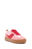 ACBC x Derimod Women's Pink Lace-Up Suede Sneakers | Derimod