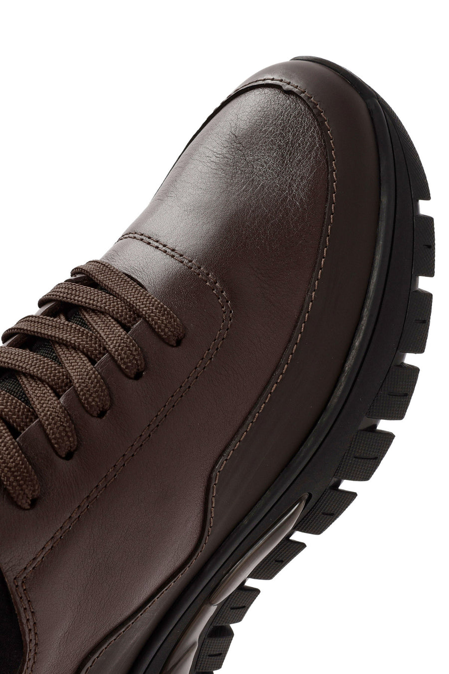 
Men's Brown Lace-Up Leather Sneaker
