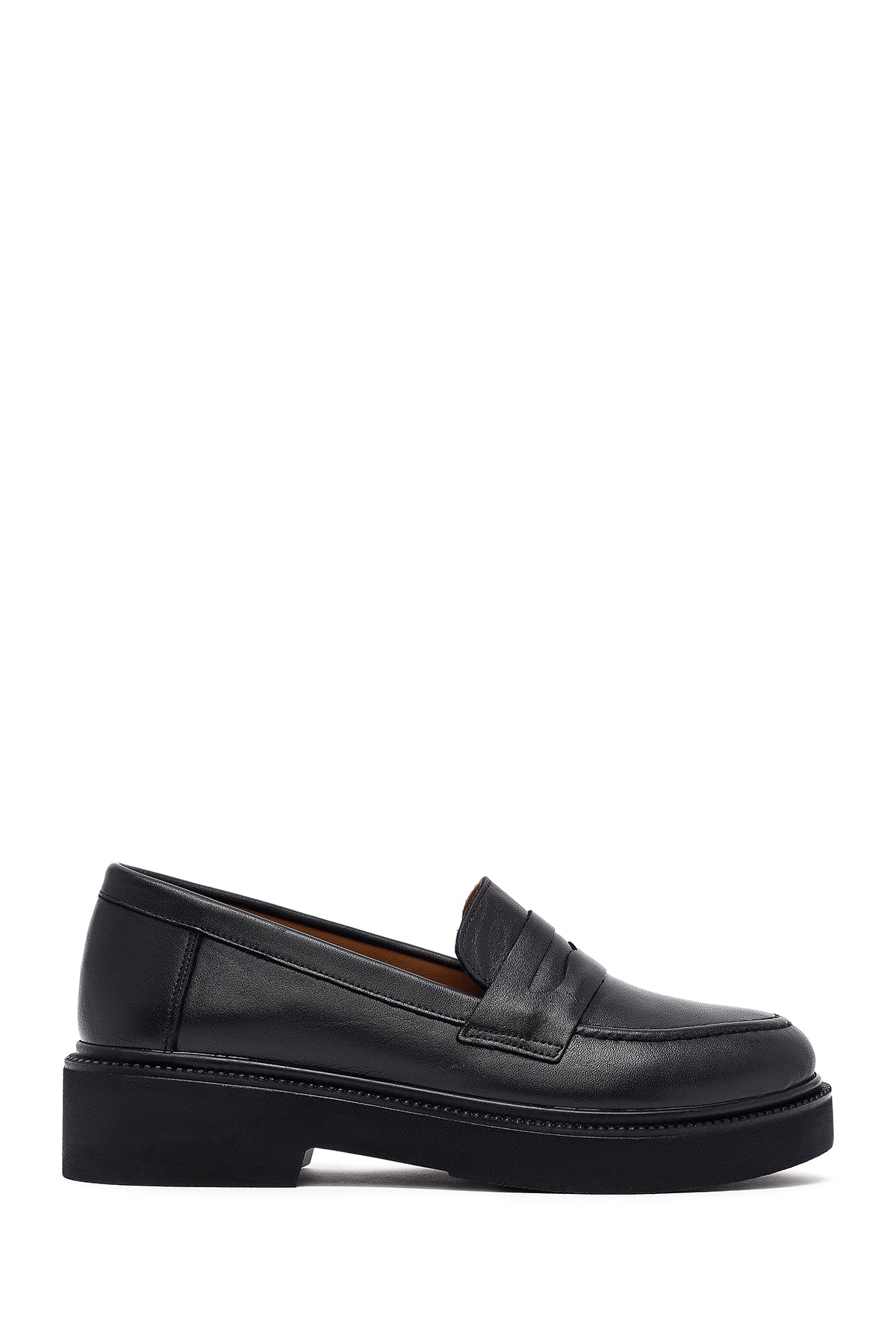Kadın Siyah Deri Maskülen Loafer AF200010DV | Derimod