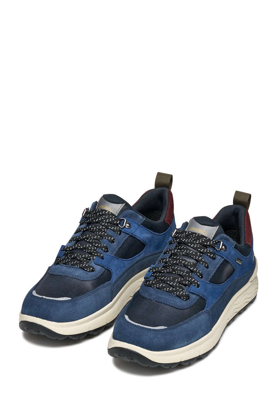 Geox Men Navy U Spherica 4X4 B Abx C - Suede Lace-Up Thick-Soled Fabric Sneaker