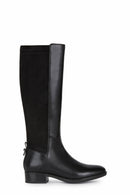 Geox Women's Black Felicity Zippered Leather Boots | Derimod