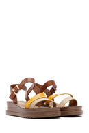 Women's Tan Ankle Strap Thick Soled Sandals | Derimod