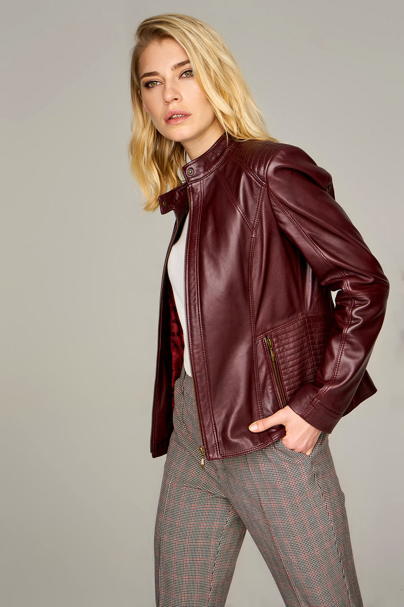 Norma Women's Leather Jacket 15WGE512547 | Derimod