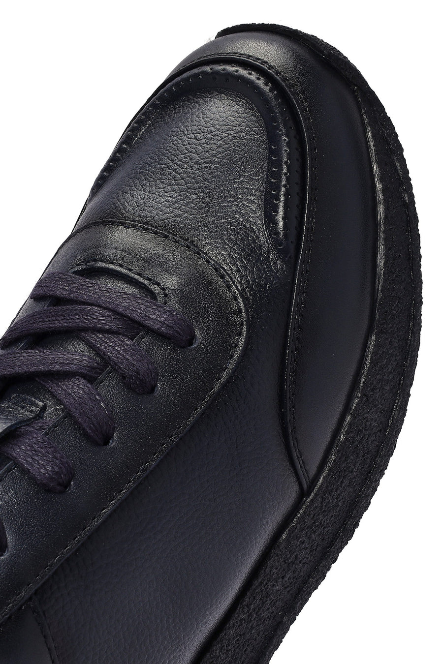 Men's Navy Blue Lace-Up Leather Sneaker