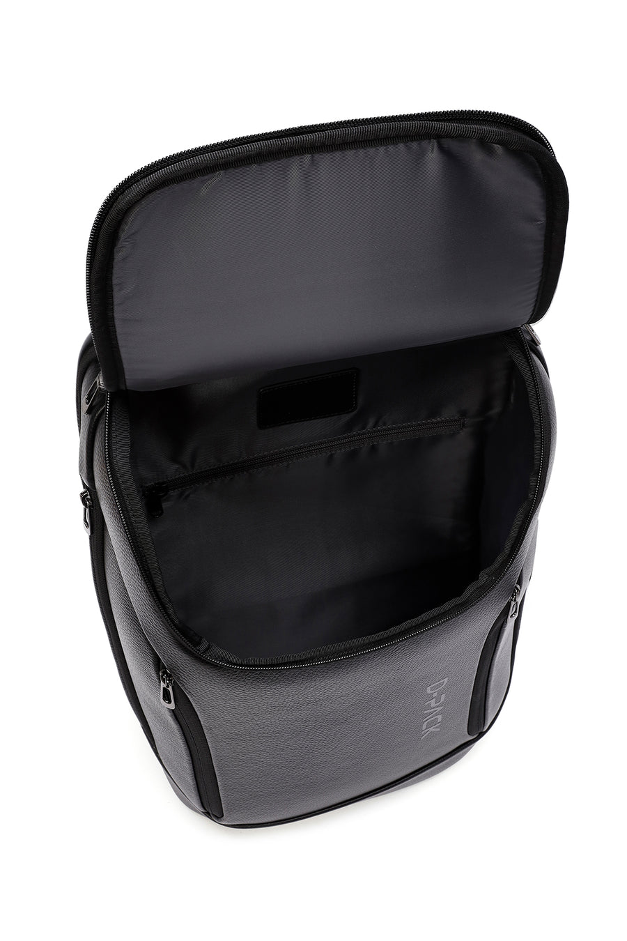 D-Pack Unisex Black Technological Leather Backpack