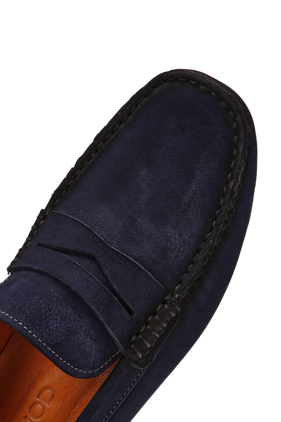 Men's Navy Blue Nubuck Leather Casual Loafer