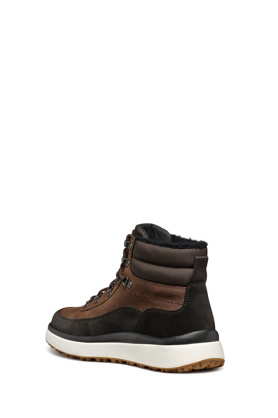 Geox Men's Brown Granito + Grip Abx Laced Waterproof Leather Casual Boots