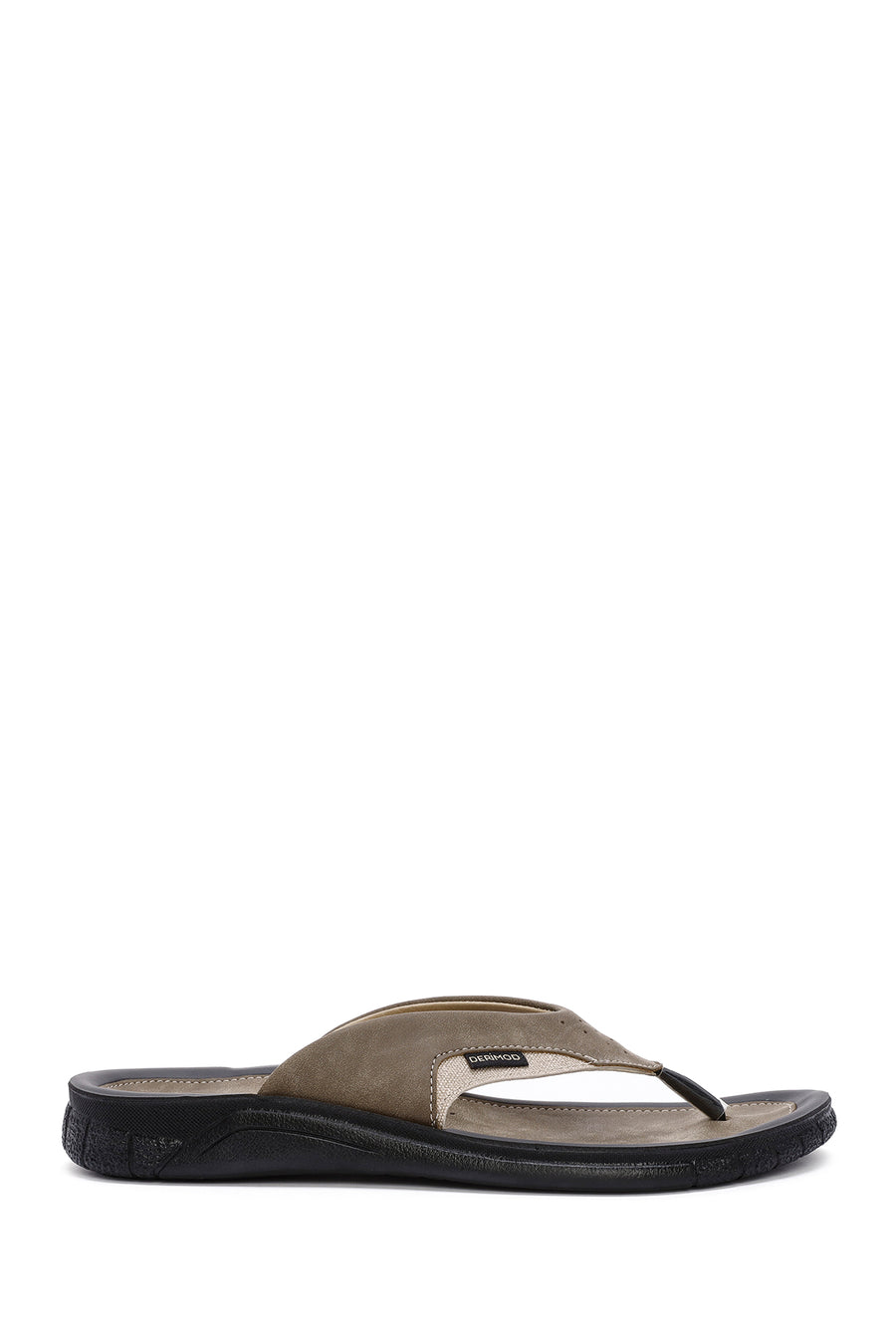 Men's Mink Flip Flop Nubuck Leather Slippers 24SFD6790V3 | Derimod