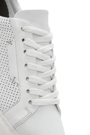 Men's White Lace-up Leather Sneaker | Derimod