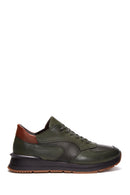 Men's Green Leather Sneaker | Derimod