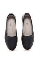 Women's Black Leather Comfort Loafer | Derimod