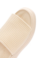 Women's Beige Fabric Slippers | Derimod