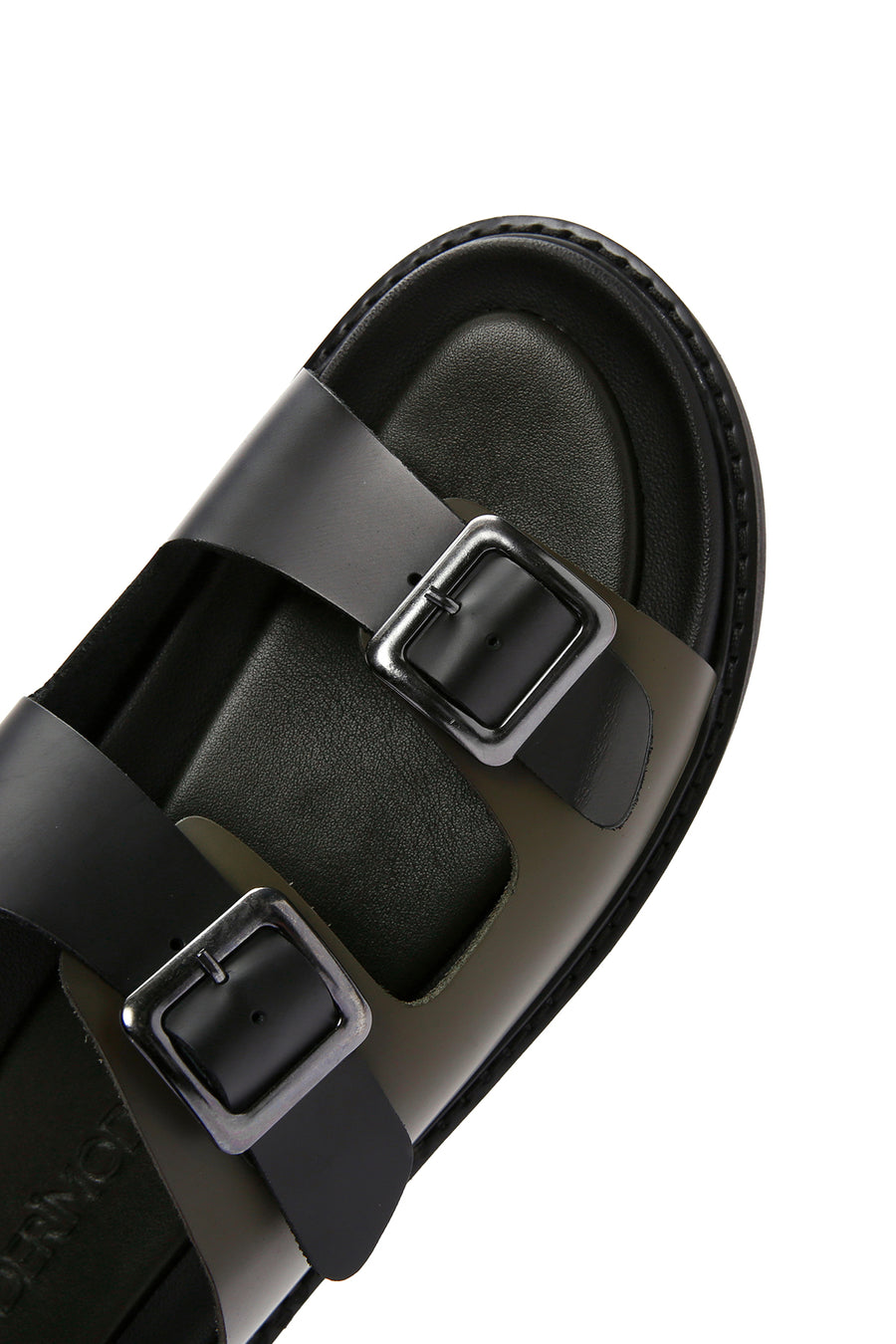 Men's Black Leather Slippers
