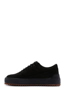 Men's Black Thick Sole Nubuck Leather Casual Sneaker | Derimod