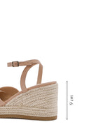 Kadın Bej Bilekten Tokalı Dolgu Topuklu Espadril Sandalet | Derimod