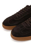 Male Brown Lace-Up Thick-Soled Suede Leather Sneaker | Derimod