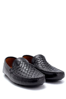 Men's Leather Knit Detailed Loafer | Derimod