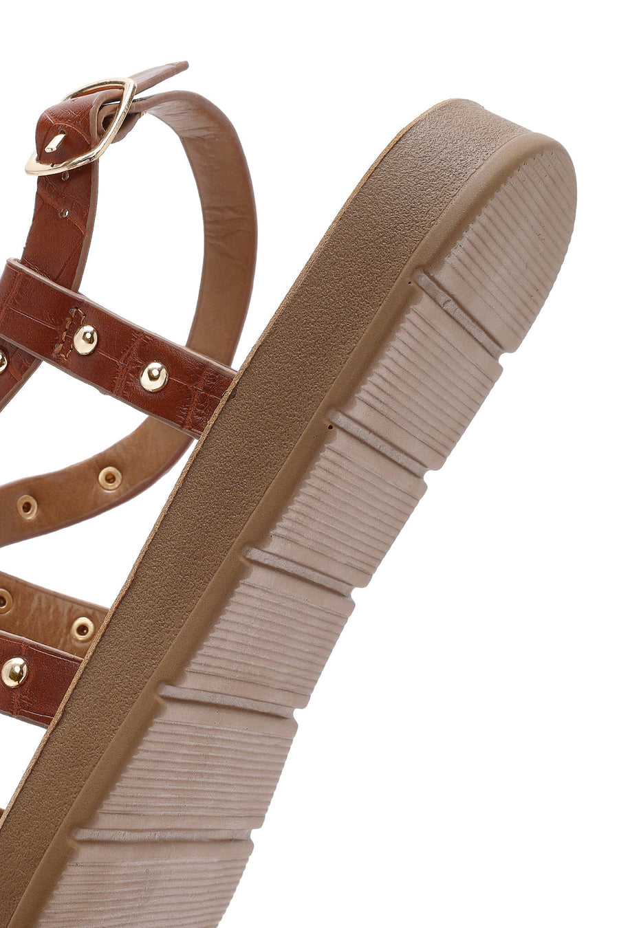 Women's Tan Crocodile Sandals