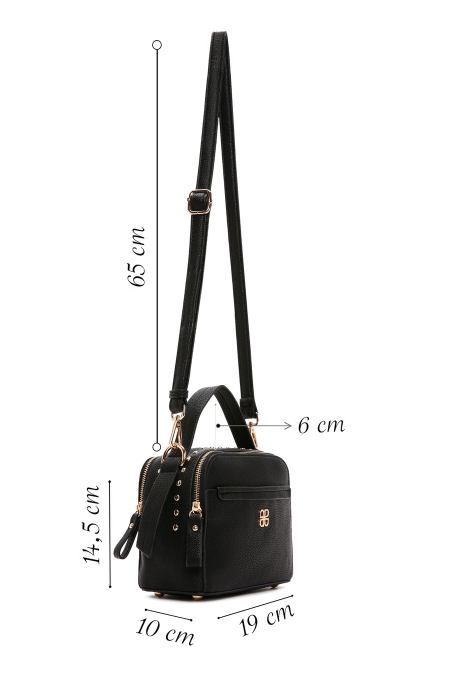 Women's Black Long Strap Crossbody Bag