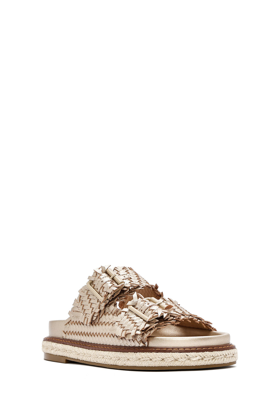 Women's Bronze Thick Soled Metallic Slippers