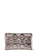 Women's Anthracite Long Chain Strap Quilted Clutch Bag | Derimod