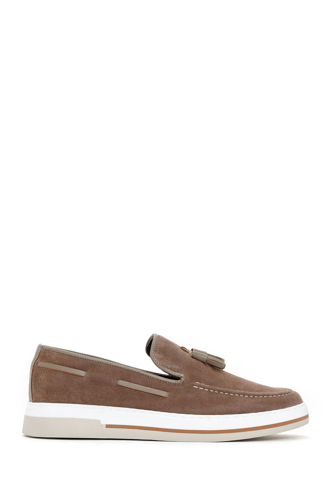 Erkek Vizon Süet Deri Casual Loafer_0