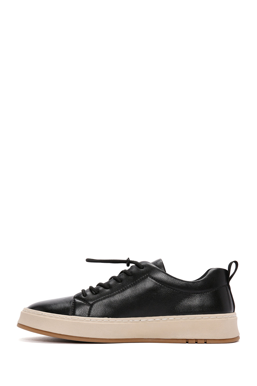 Male Black Lace-Up Leather Sneaker