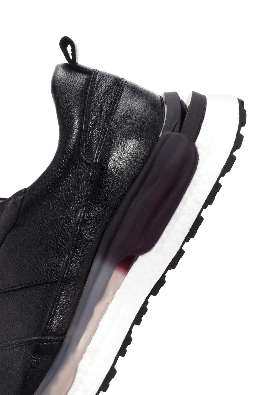 Erkek Siyah Bağcıklı Kalın Tabanlı Deri Casual Sneaker
