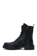 Men's Black Leather Zippered Casual Boots | Derimod