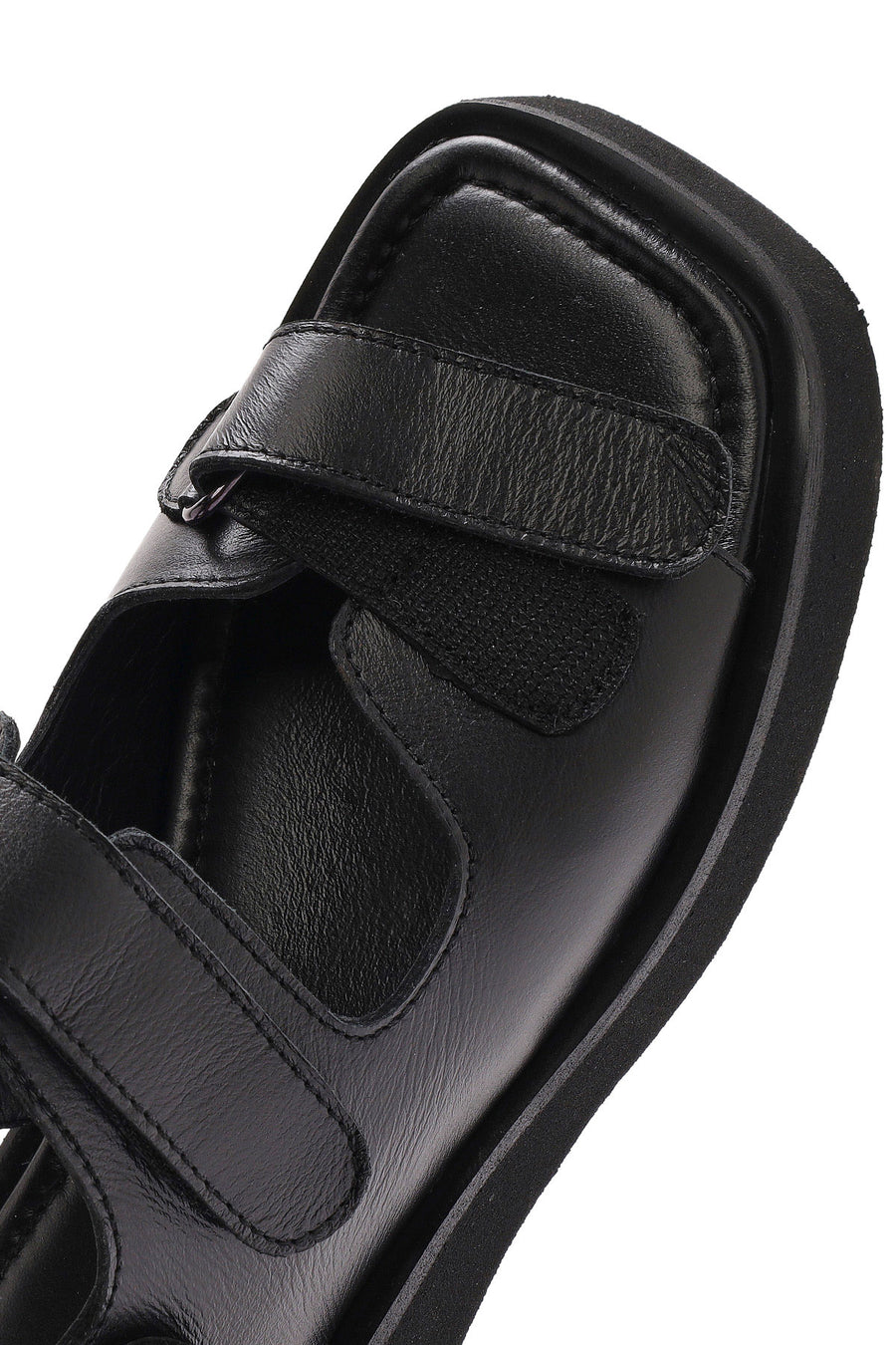 Women's Black Strappy Leather Sandals