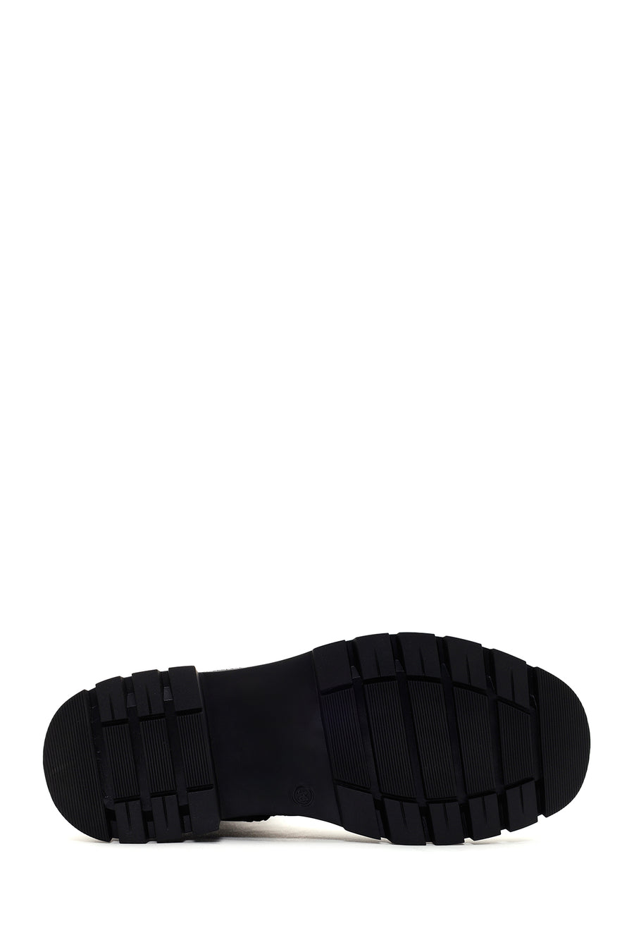 Women's Black Leather Thick Soled Zippered Boots