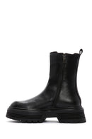 Women's Black Leather Thick Soled Chelsea Boots | Derimod