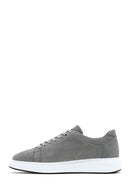 Men's Gray Nubuck Leather Sneaker | Derimod