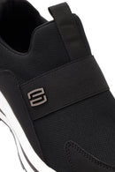 Men's Black Thick-Soled Fabric Sneakers | Derimod