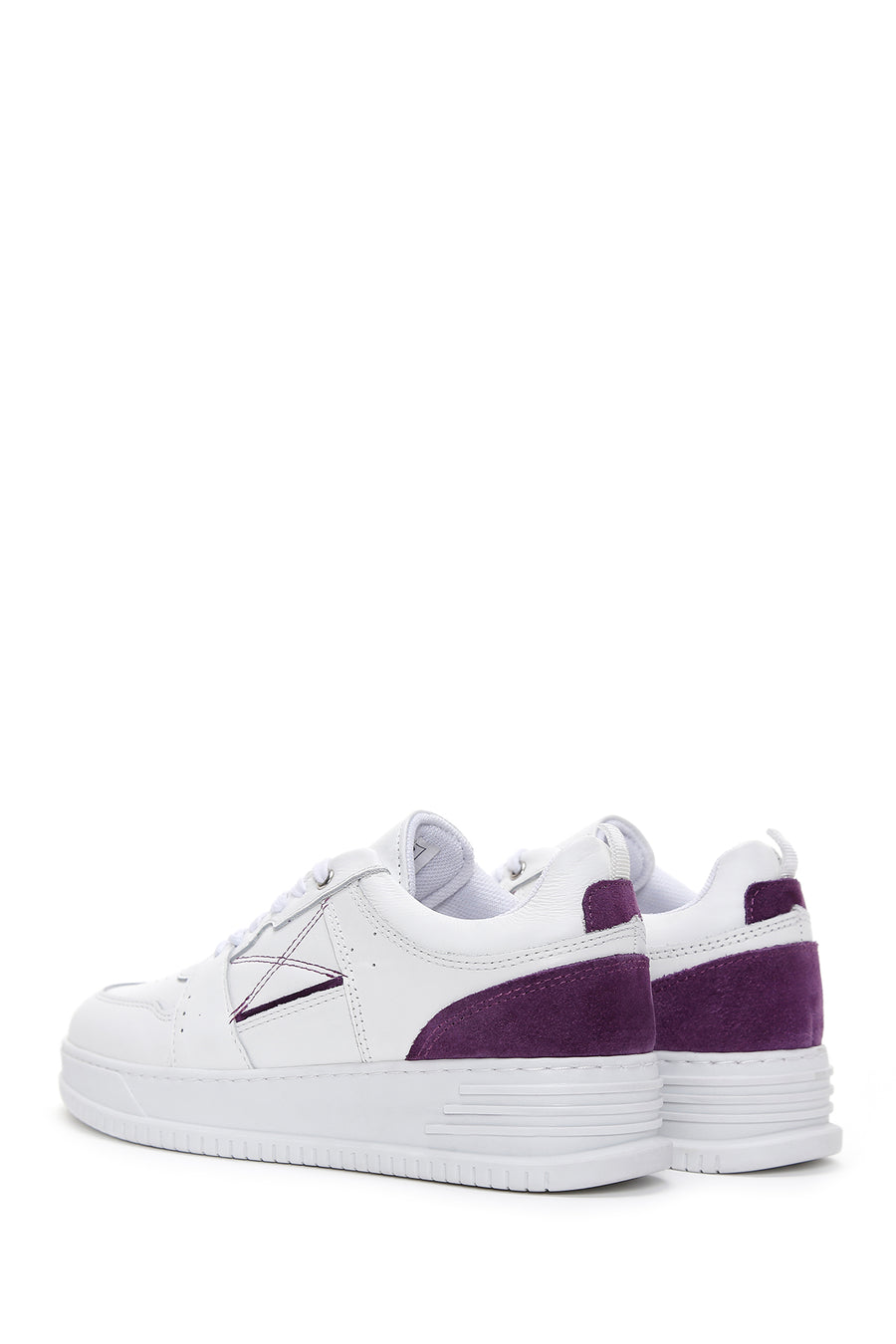 Kadın Beyaz Deri Kalın Tabanlı Sneaker