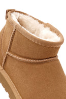 Women's Tan Short Suede Boots | Derimod