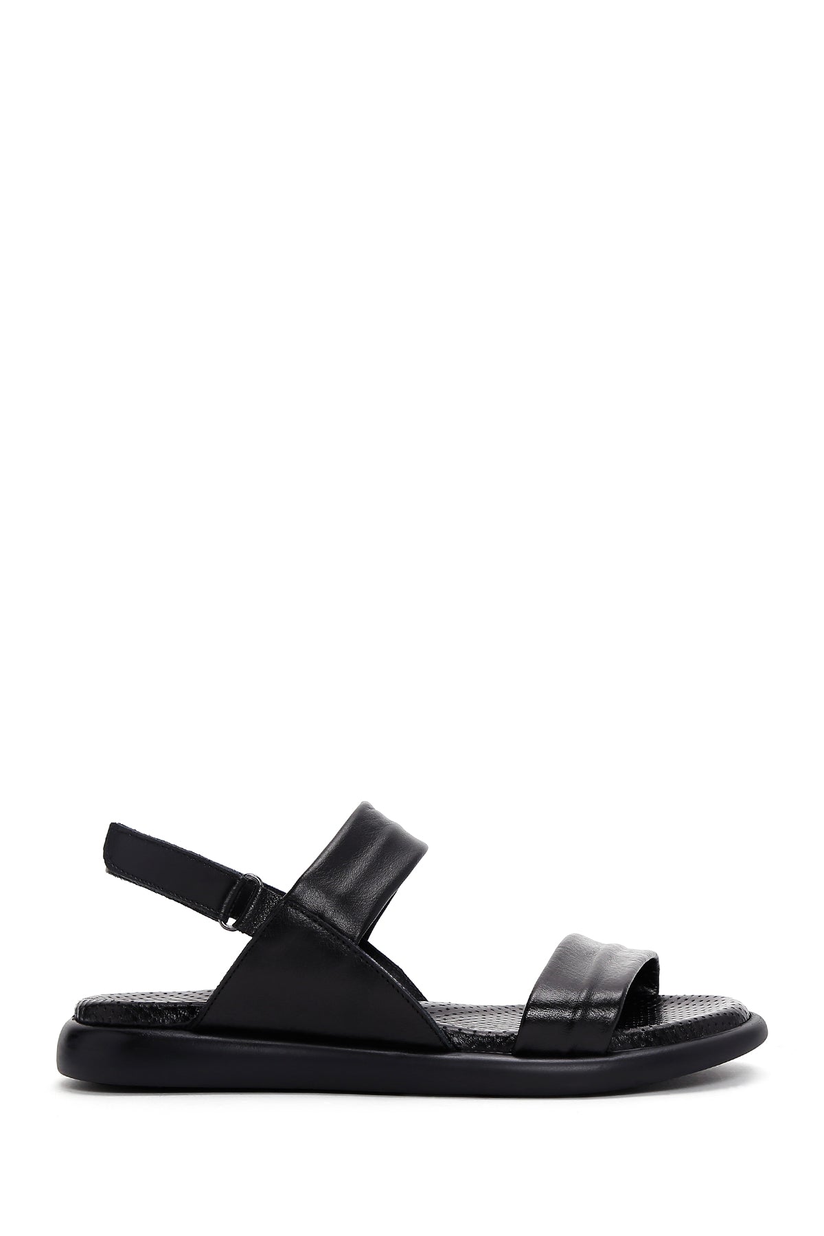 Kadın Siyah Deri Comfort Sandalet 23SFD360418 | Derimod
