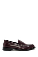 Women's Burgundy Leather Masculine Loafer | Derimod