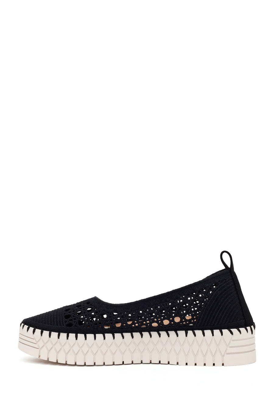 Woman Black Thick-Soled Fabric Casual Shoes
