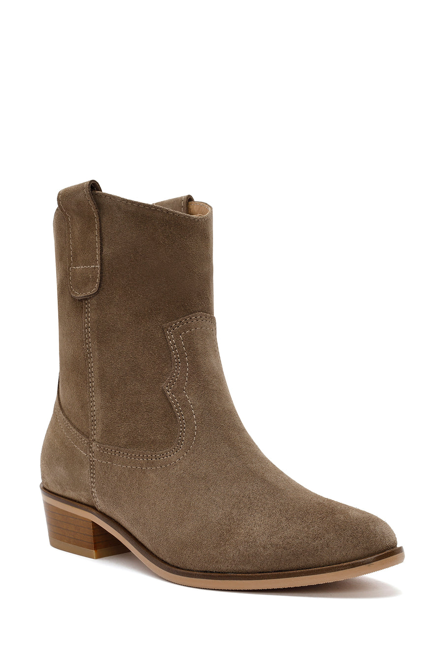 Woman Mink Suede Leather Cowboy Boots