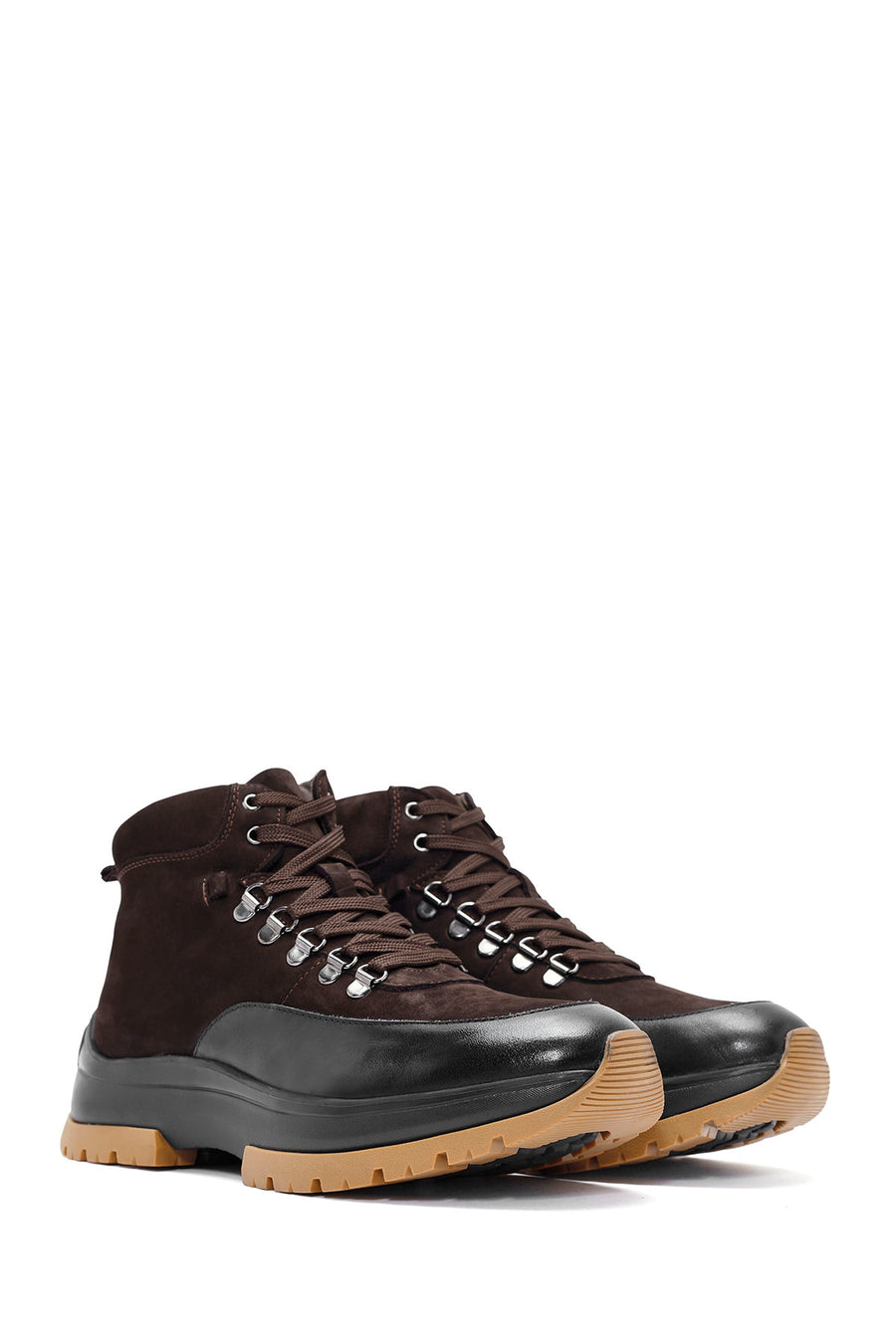 Men's Brown Lace-Up Leather Casual Boots