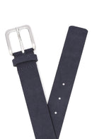 Men's Navy Blue Suede Leather Belt | Derimod