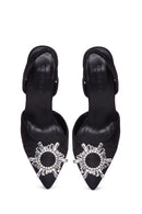 Women's Black Stone Heeled Shoes | Derimod
