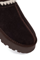 Woman Brown Thick-Soled Suede Teddy Boots | Derimod