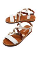 Woman Multicolored Ankle-Buckle Leather Bodrum Sandal | Derimod