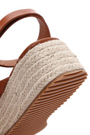 Women's Tan Thick Soled Straw Sandals | Derimod