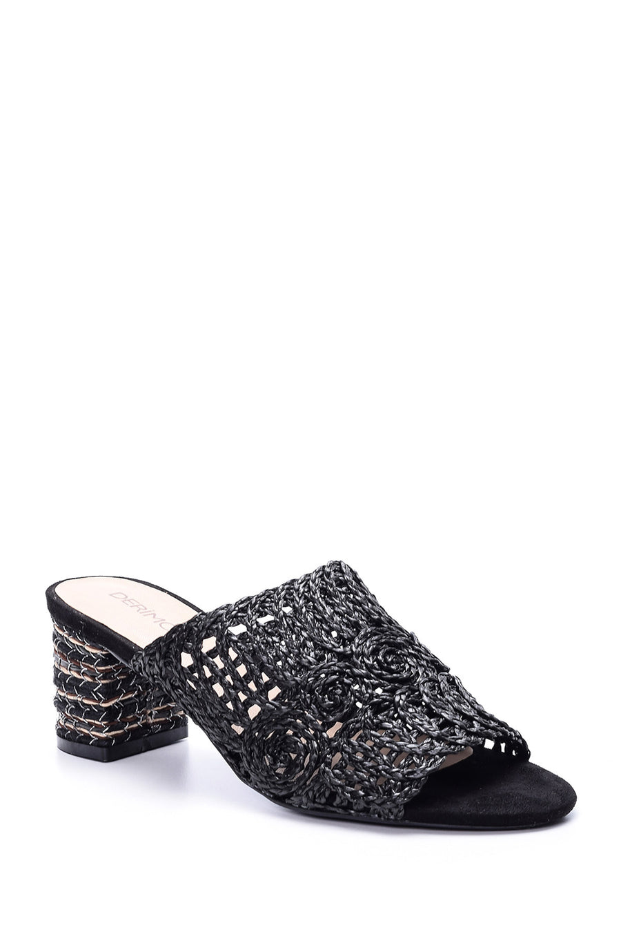 Women's Straw Heeled Slippers